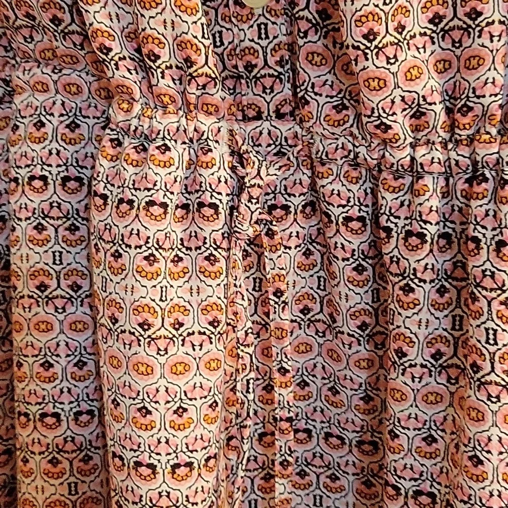 Gap medallion white pink  blue sleeveless dress small - Picture 6 of 10